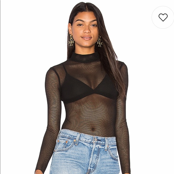 Kendall Kylie Fishnet Mock Turtleneck 